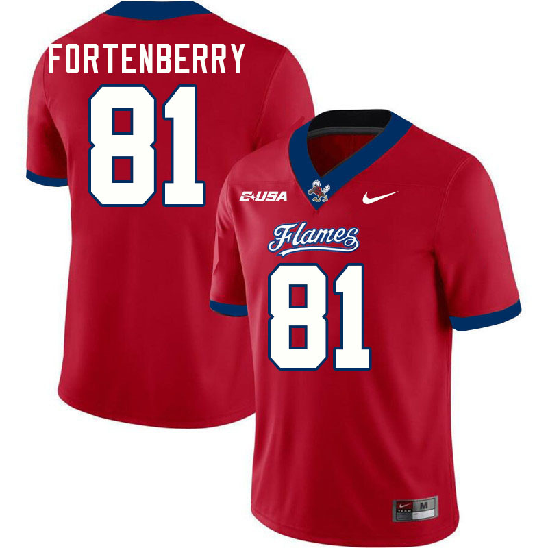 Liberty Flames #81 Markel Fortenberry College Football Jerseys Stitched-Red